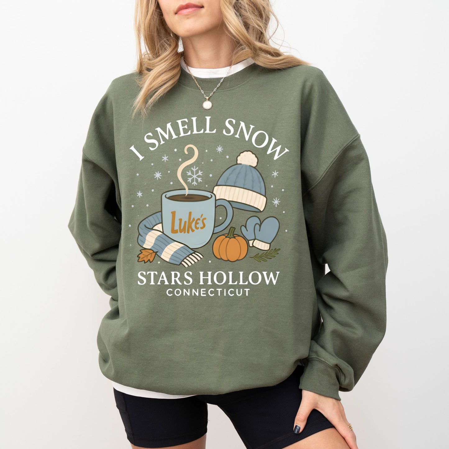 I Smell Snow Stars Hollow Sweatshirt – Cozy Winter Graphic Pullover