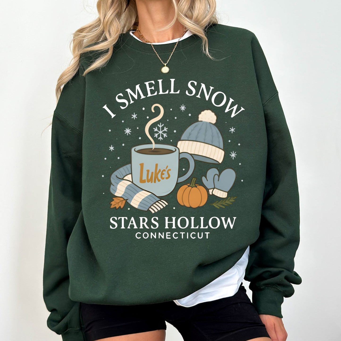 I Smell Snow Stars Hollow Sweatshirt – Cozy Winter Graphic Pullover