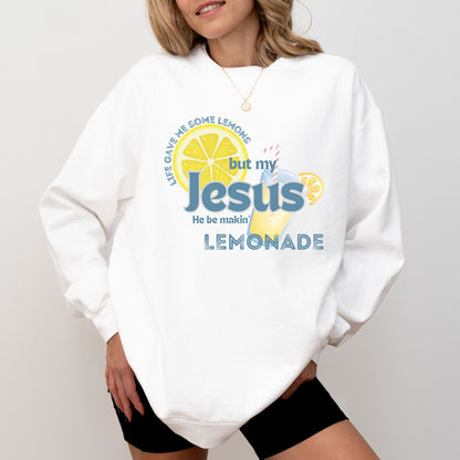 Jesus Makes Lemonade Sweatshirt – Faith Based Comfort Colors® Christian Crewneck