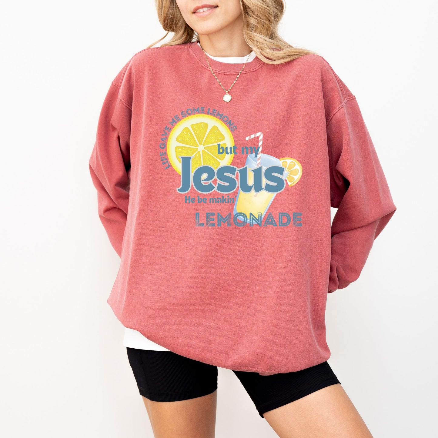 Jesus Makes Lemonade Sweatshirt – Faith Based Comfort Colors® Christian Crewneck