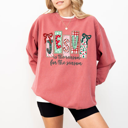 Jesus Is The Reason For The Season Comfort Colors®  Christmas Sweatshirt