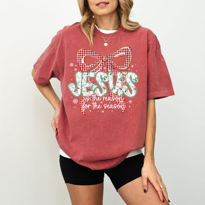 Jesus Is the Reason for the Season Shirt — Comfort Colors® Christmas Tee, Christian Holiday T-Shirt