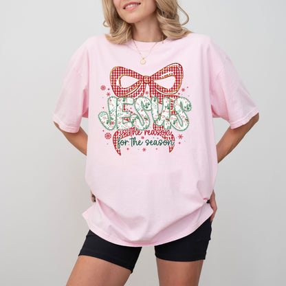 Jesus Is the Reason for the Season Shirt — Comfort Colors® Christmas Tee, Christian Holiday T-Shirt