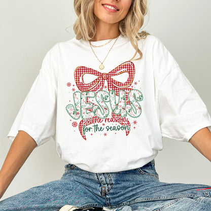 Jesus Is the Reason for the Season Shirt — Comfort Colors® Christmas Tee, Christian Holiday T-Shirt