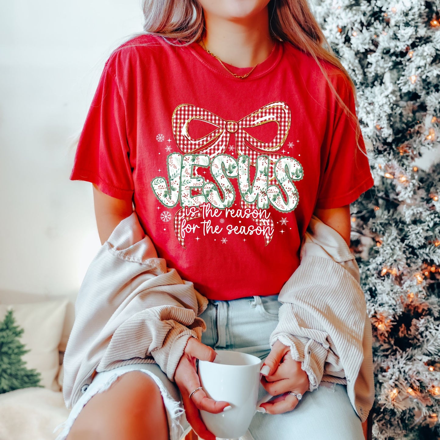 Jesus Is the Reason for the Season Shirt — Comfort Colors® Christmas Tee, Christian Holiday T-Shirt