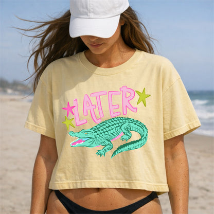 Later Gator Crop Top, Funny Summer Vacation Shirt