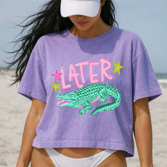 Later Gator Crop Top, Funny Summer Vacation Shirt