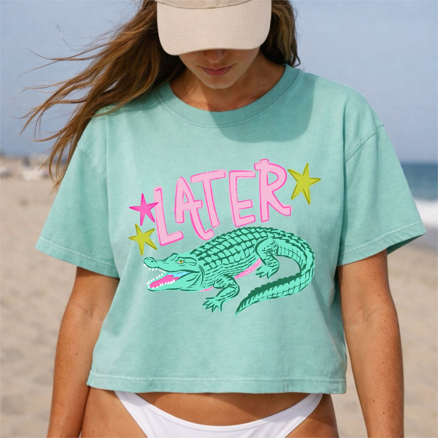 Later Gator Crop Top, Funny Summer Vacation Shirt