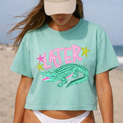 Later Gator Crop Top, Funny Summer Vacation Shirt