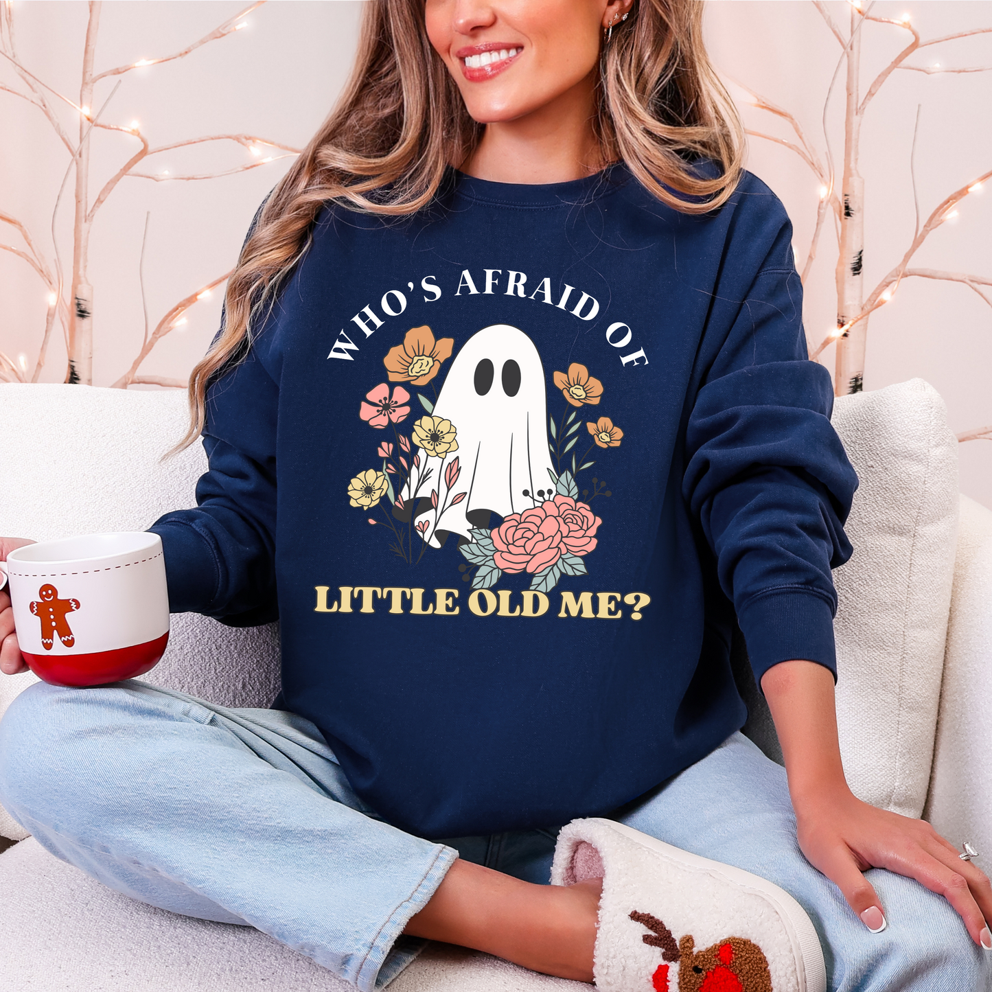 Who’s Afraid of Little Old Me Sweatshirt – Cute Ghost Halloween Crewneck