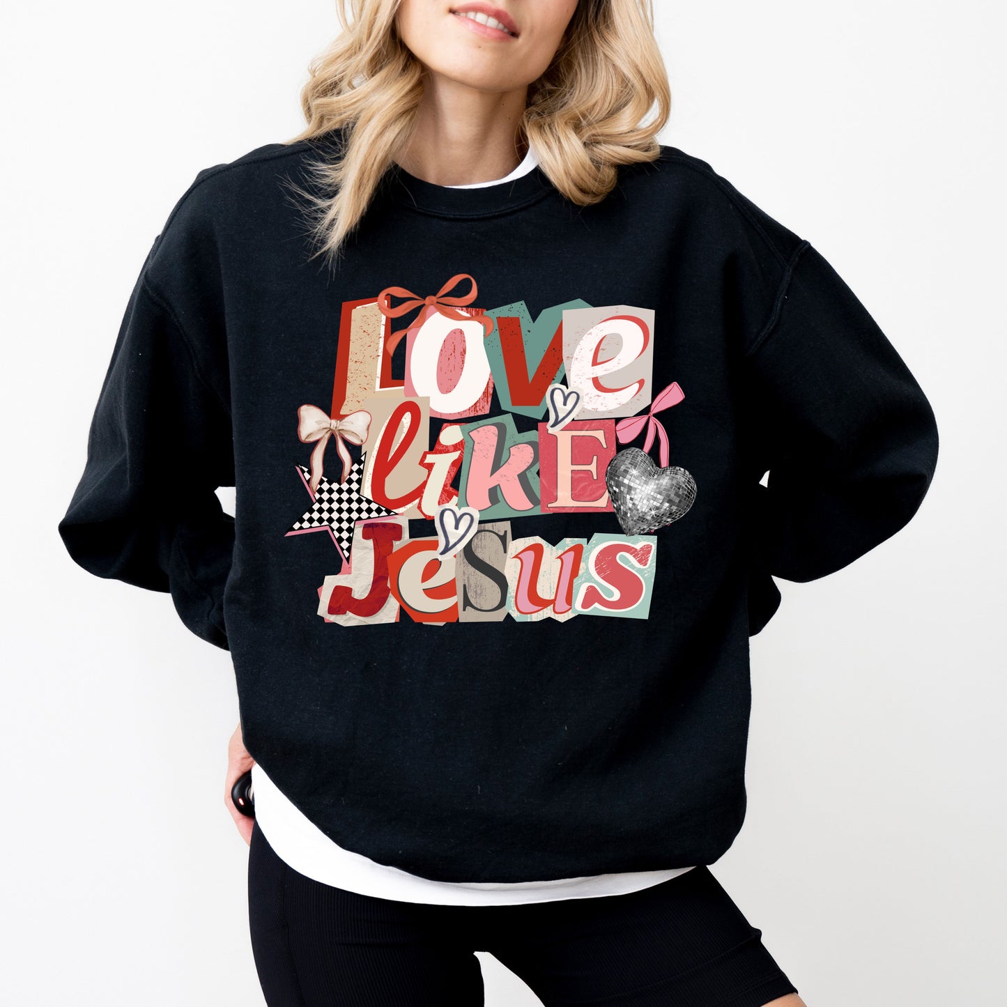 Love Like Jesus Sweatshirt, Christian Valentine Crewneck, Faith Based Sweatshirt