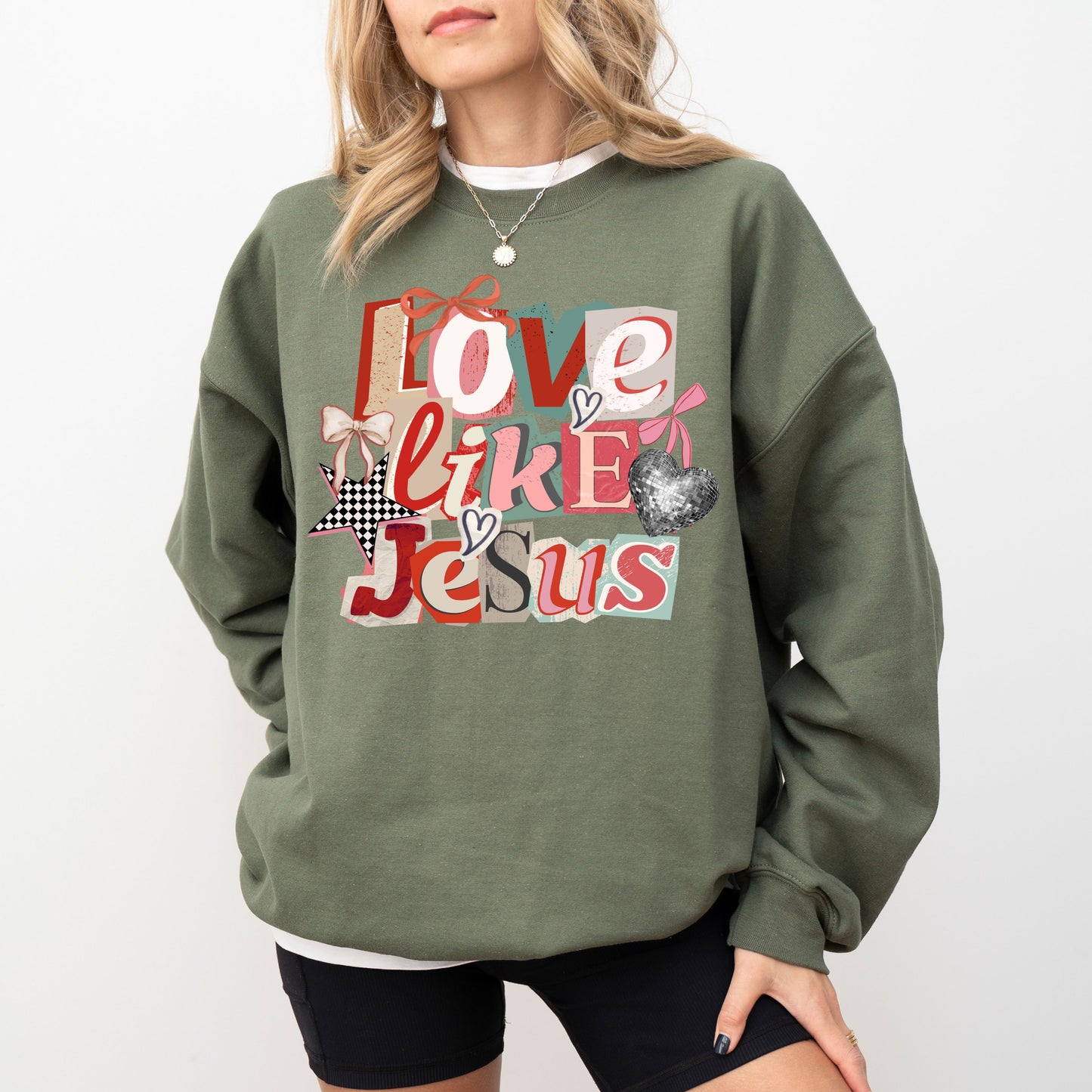 Love Like Jesus Sweatshirt, Christian Valentine Crewneck, Faith Based Sweatshirt