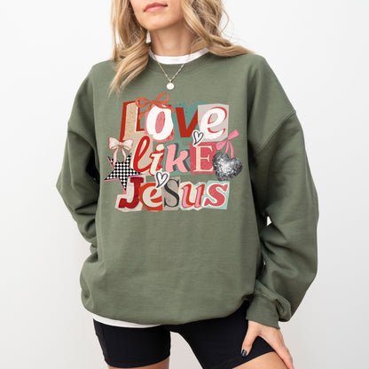 Love Like Jesus Sweatshirt, Christian Valentine Crewneck, Faith Based Sweatshirt