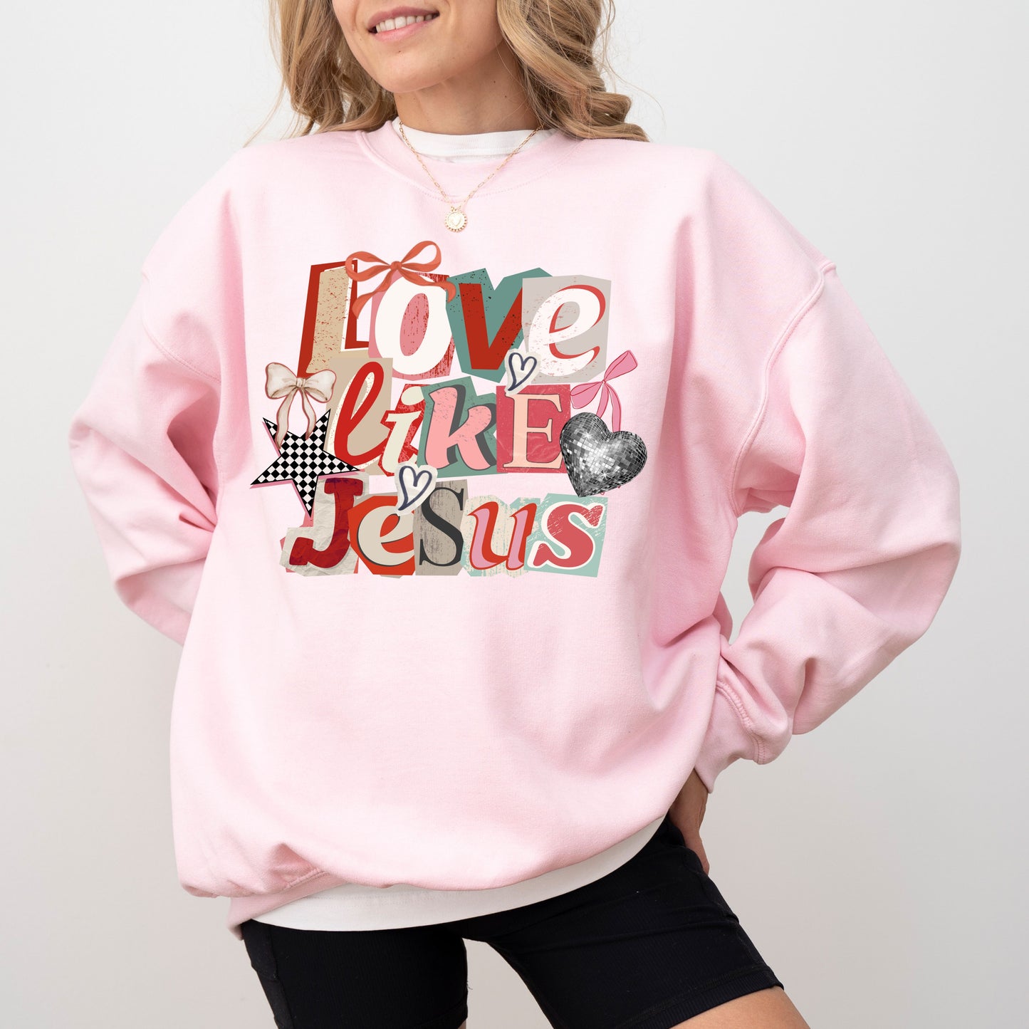 Love Like Jesus Sweatshirt, Christian Valentine Crewneck, Faith Based Sweatshirt