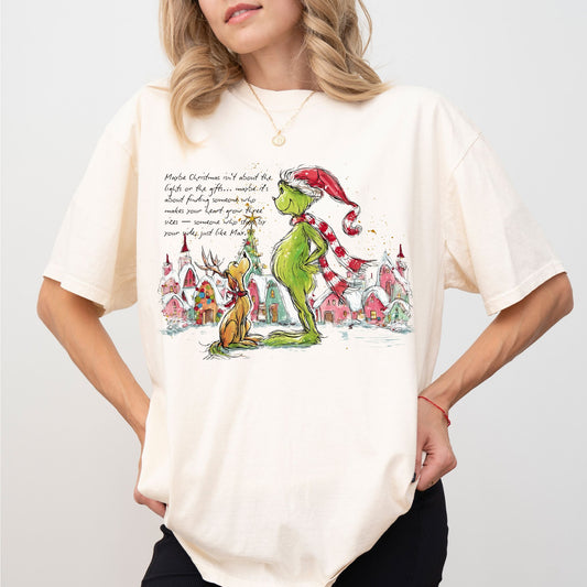 Grinch & Max Christmas Scene Tee – Whimsical Holiday Shirt