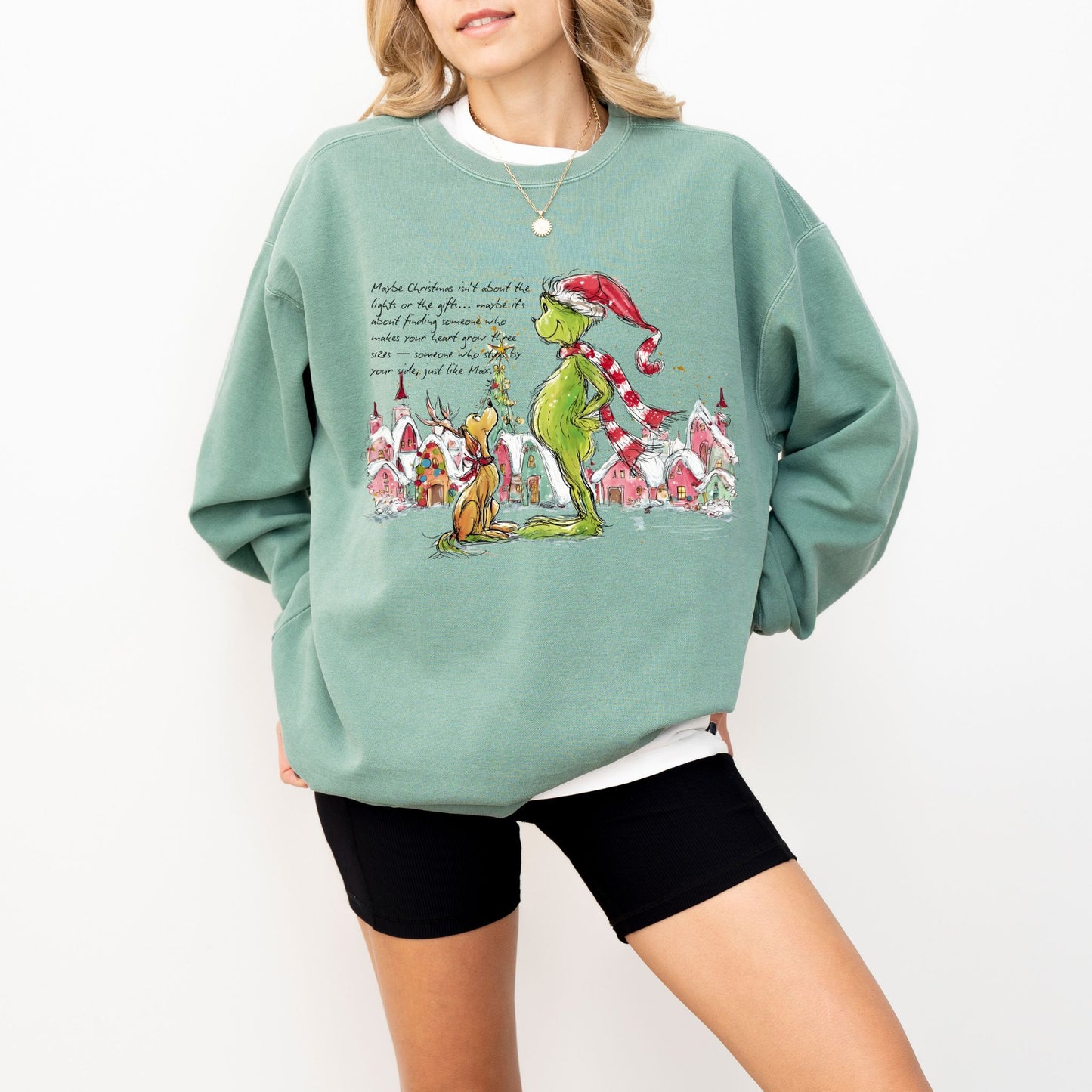 Grinch & Max Christmas Scene Sweatshirt – Comfort Colors® Holiday Pullover