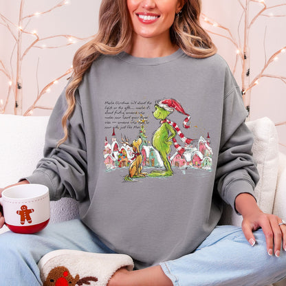 Grinch & Max Christmas Scene Sweatshirt – Comfort Colors® Holiday Pullover