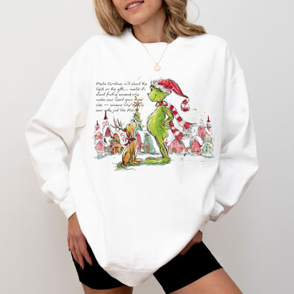 Grinch & Max Christmas Scene Sweatshirt – Comfort Colors® Holiday Pullover