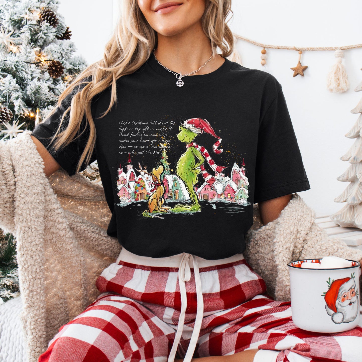 Grinch & Max Christmas Scene Tee – Whimsical Holiday Shirt