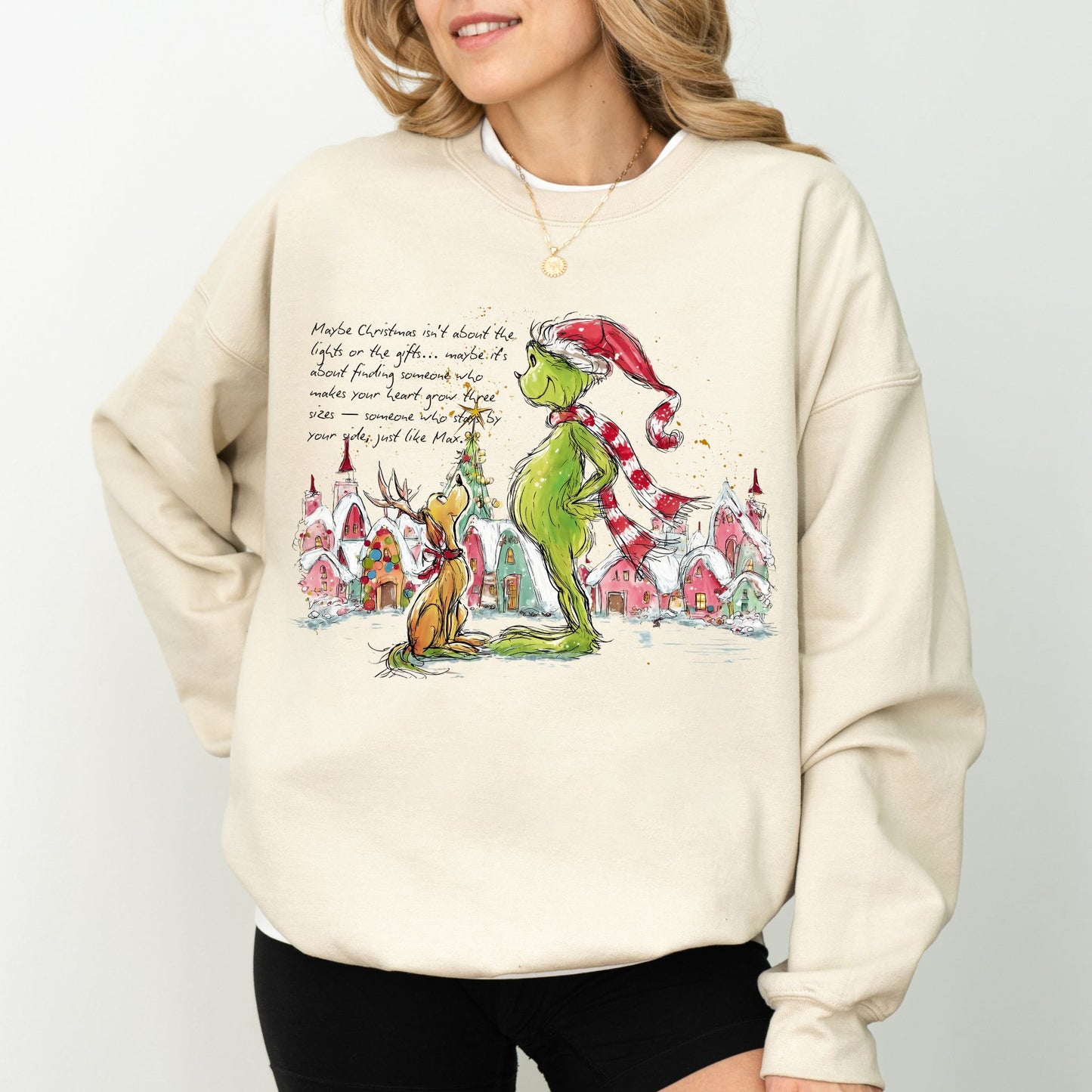 Grinch & Max Christmas Sweatshirt – Cozy Holiday Graphic Pullover