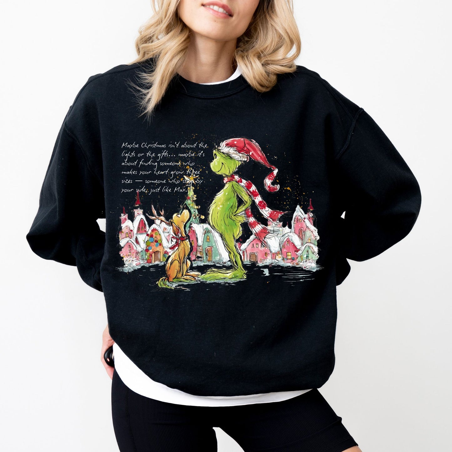 Grinch & Max Christmas Sweatshirt – Cozy Holiday Graphic Pullover