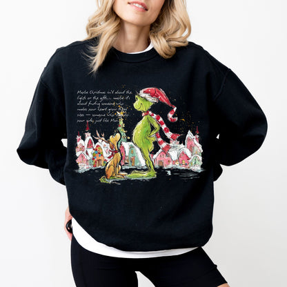 Grinch & Max Christmas Sweatshirt – Cozy Holiday Graphic Pullover