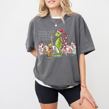 Grinch & Max Christmas Scene Tee – Whimsical Holiday Shirt