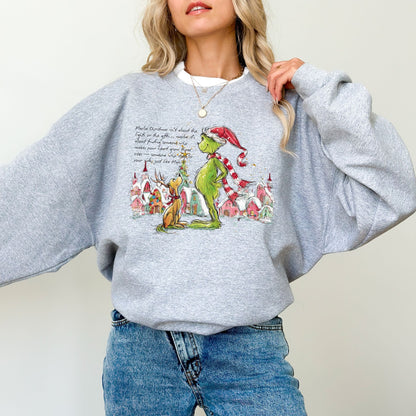 Grinch & Max Christmas Sweatshirt – Cozy Holiday Graphic Pullover