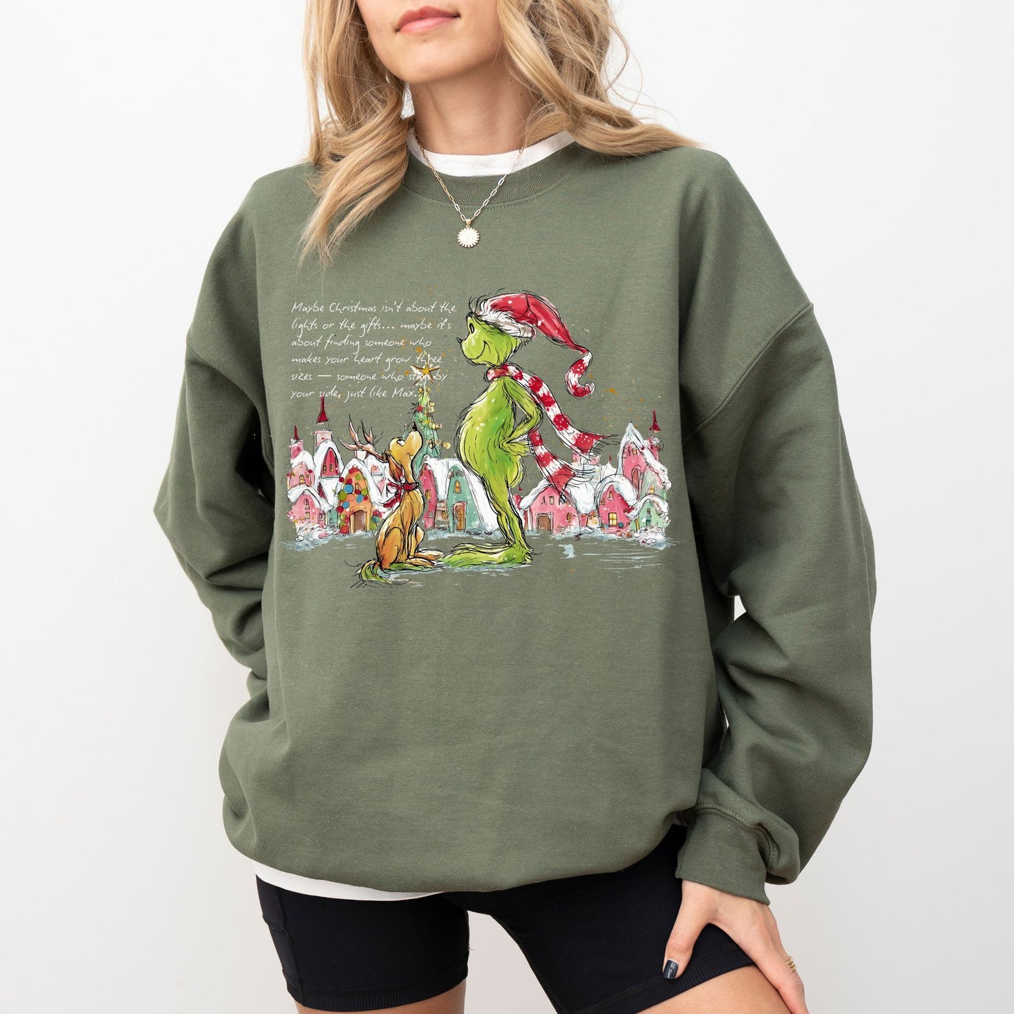 Grinch & Max Christmas Sweatshirt – Cozy Holiday Graphic Pullover