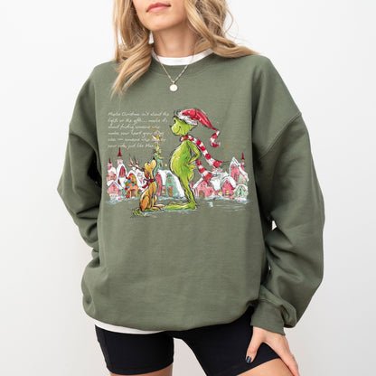 Grinch & Max Christmas Sweatshirt – Cozy Holiday Graphic Pullover