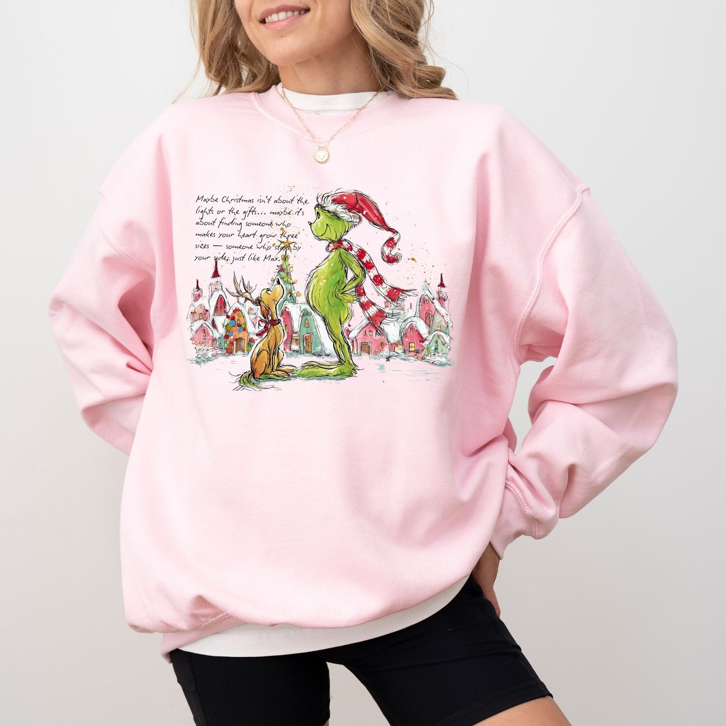 Grinch & Max Christmas Sweatshirt – Cozy Holiday Graphic Pullover