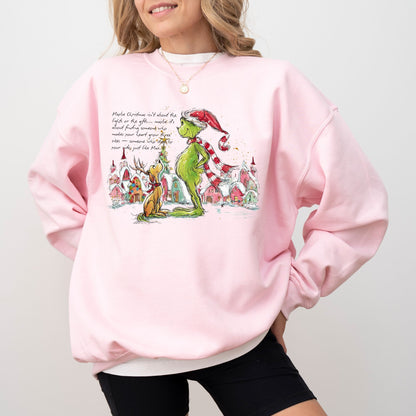 Grinch & Max Christmas Sweatshirt – Cozy Holiday Graphic Pullover