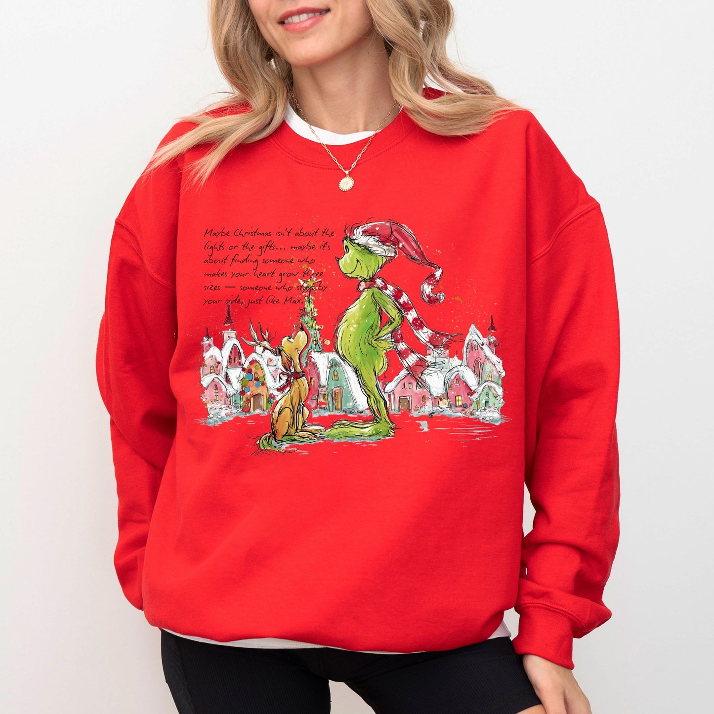 Grinch & Max Christmas Sweatshirt – Cozy Holiday Graphic Pullover