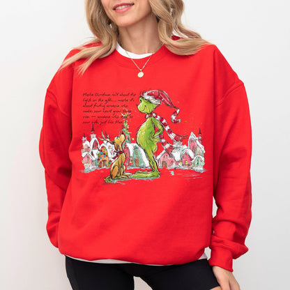 Grinch & Max Christmas Sweatshirt – Cozy Holiday Graphic Pullover