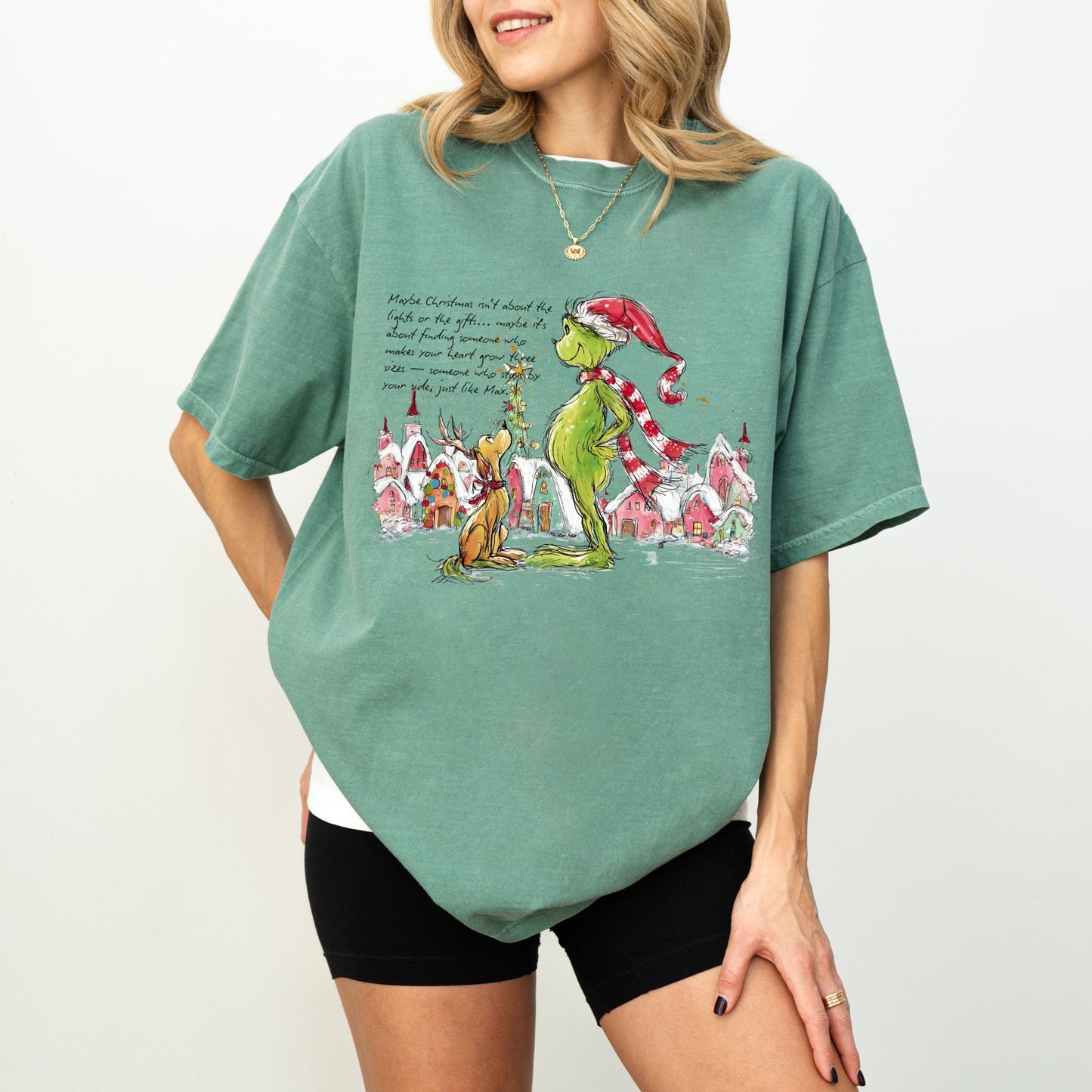 Grinch & Max Christmas Scene Tee – Whimsical Holiday Shirt