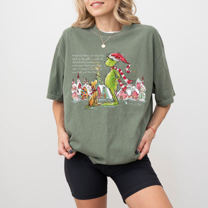 Grinch & Max Christmas Scene Tee – Whimsical Holiday Shirt