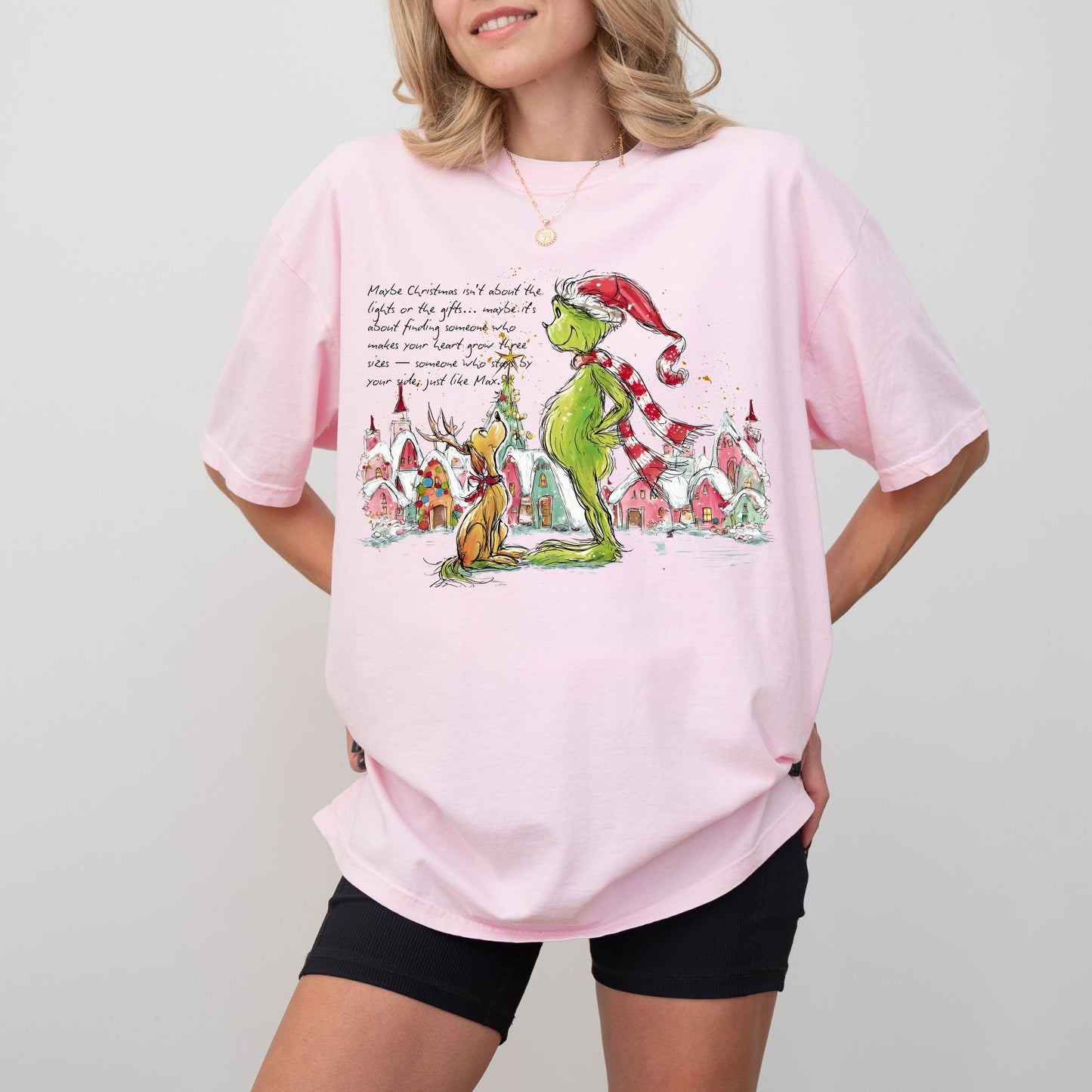 Grinch & Max Christmas Scene Tee – Whimsical Holiday Shirt
