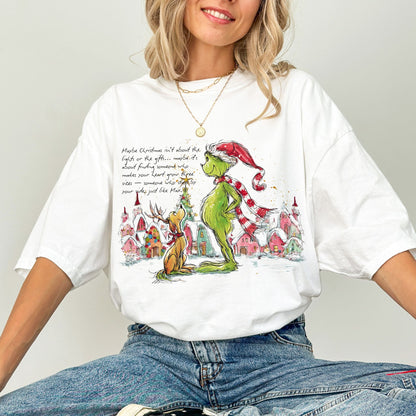 Grinch & Max Christmas Scene Tee – Whimsical Holiday Shirt