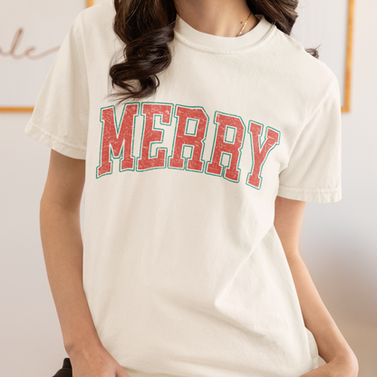 Merry Christmas T-Shirt – Festive Holiday Comfort Colors® Tee for Cozy Winter Style