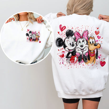 Mickey & Friends Valentine Sweatshirt – Cute Disney-Inspired Heart Design Pullover
