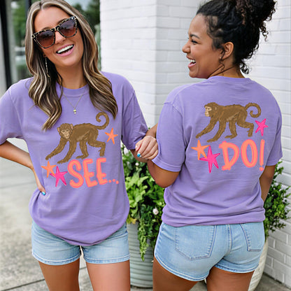 Monkey See Monkey Do Shirt, Funny Summer Vacation Tee, Beach Graphic Shirt