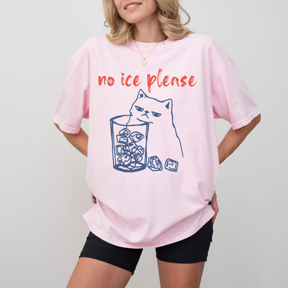 No Ice Please Cat T-Shirt, Anti ICE Political Graphic Tee