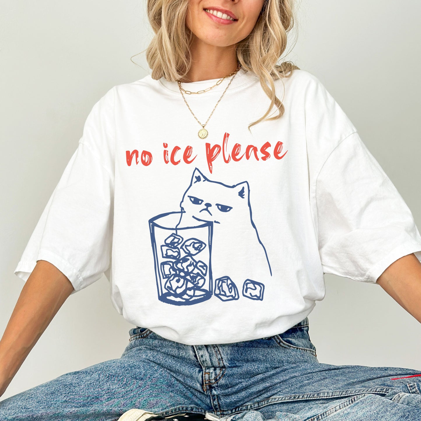 No Ice Please Cat T-Shirt, Anti ICE Political Graphic Tee