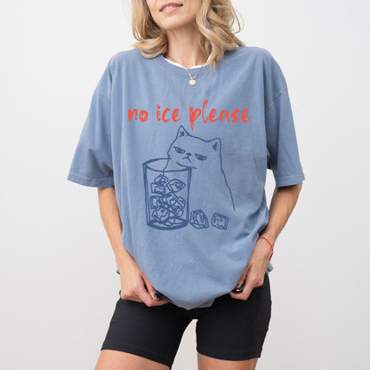 No Ice Please Cat T-Shirt, Anti ICE Political Graphic Tee