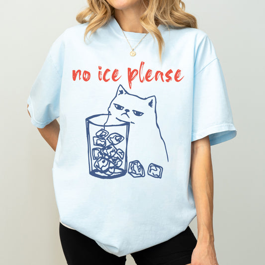 No Ice Please Cat T-Shirt, Anti ICE Political Graphic Tee