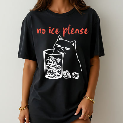 No Ice Please Cat T-Shirt, Anti ICE Political Graphic Tee