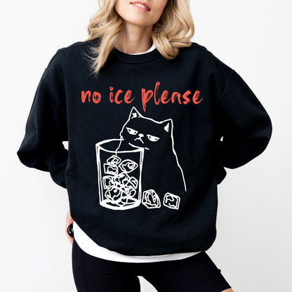 No Ice Please Cat Sweatshirt, Anti ICE Political Graphic Crewneck