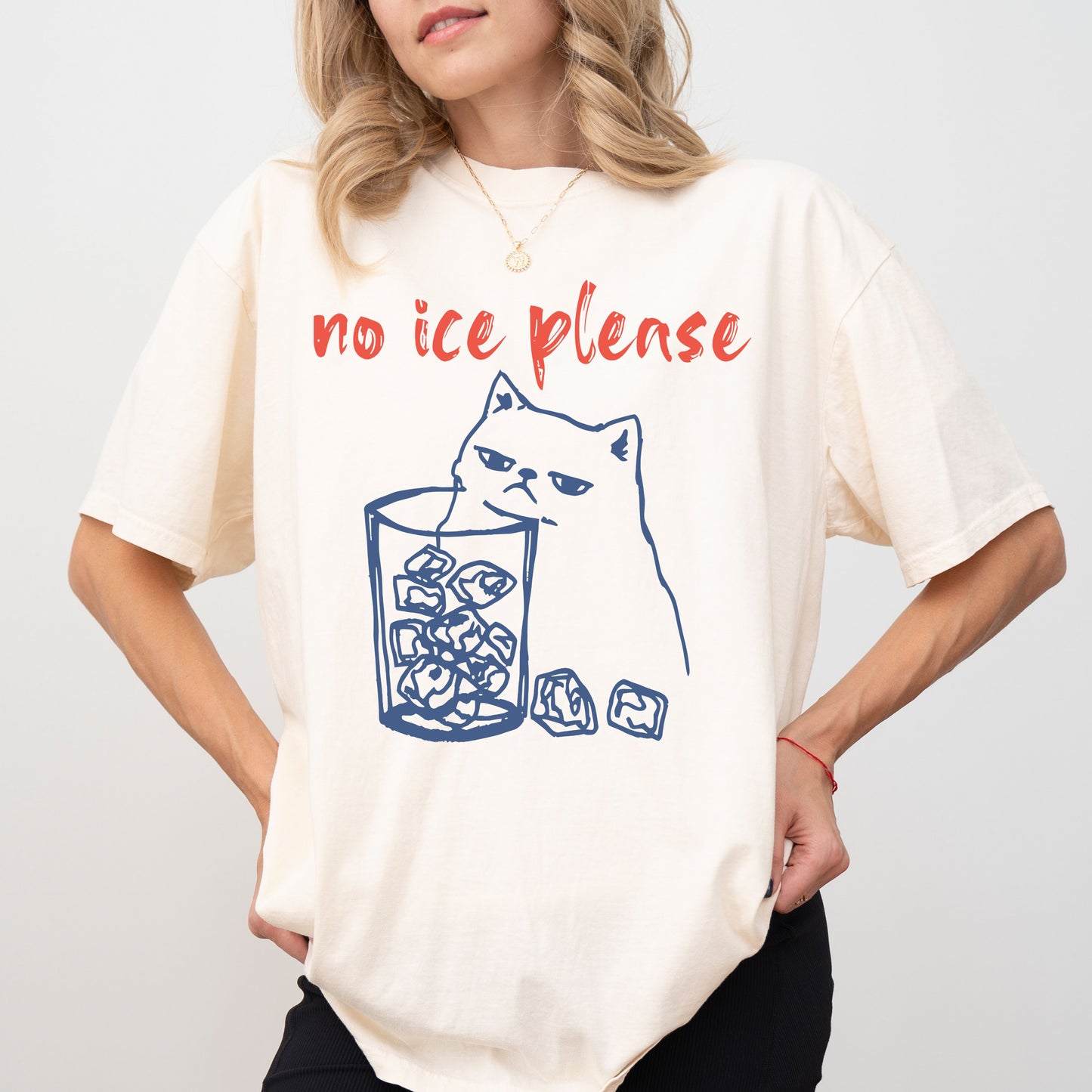 No Ice Please Cat T-Shirt, Anti ICE Political Graphic Tee
