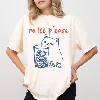 No Ice Please Cat T-Shirt, Anti ICE Political Graphic Tee