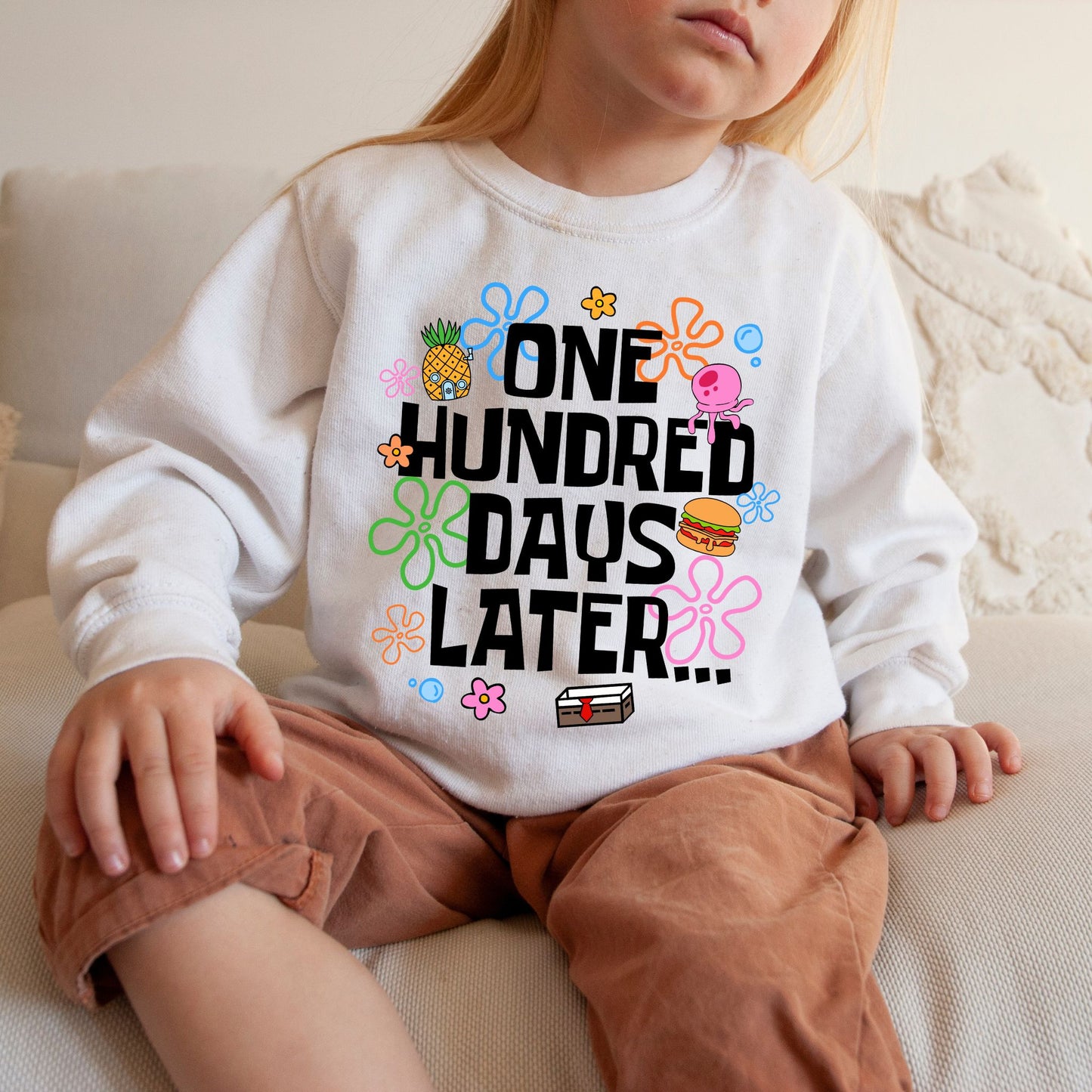 One Hundred Days Later Sweatshirt, 100 Days of School Funny Sweatshirt, Teacher Student Celebration Crewneck
